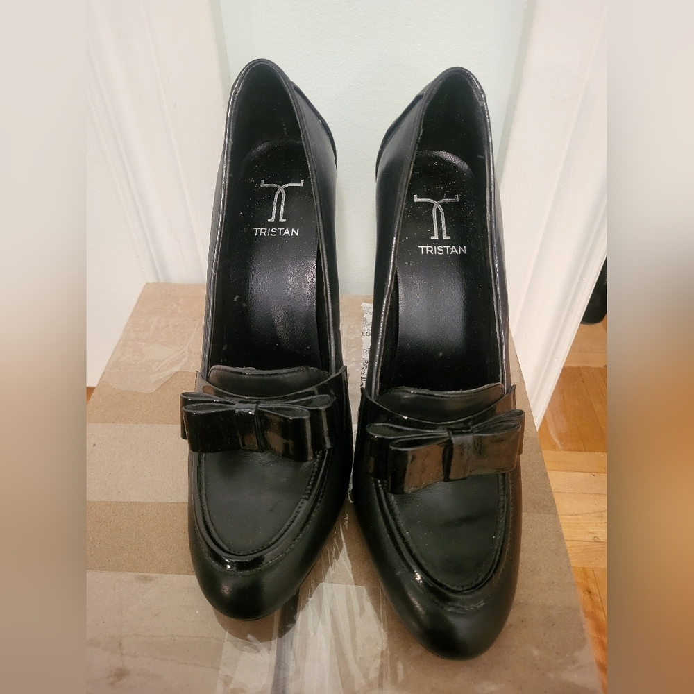 Black High Heels With Bow From Tristan Size 9
